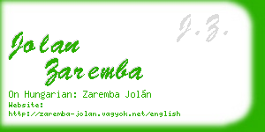 jolan zaremba business card